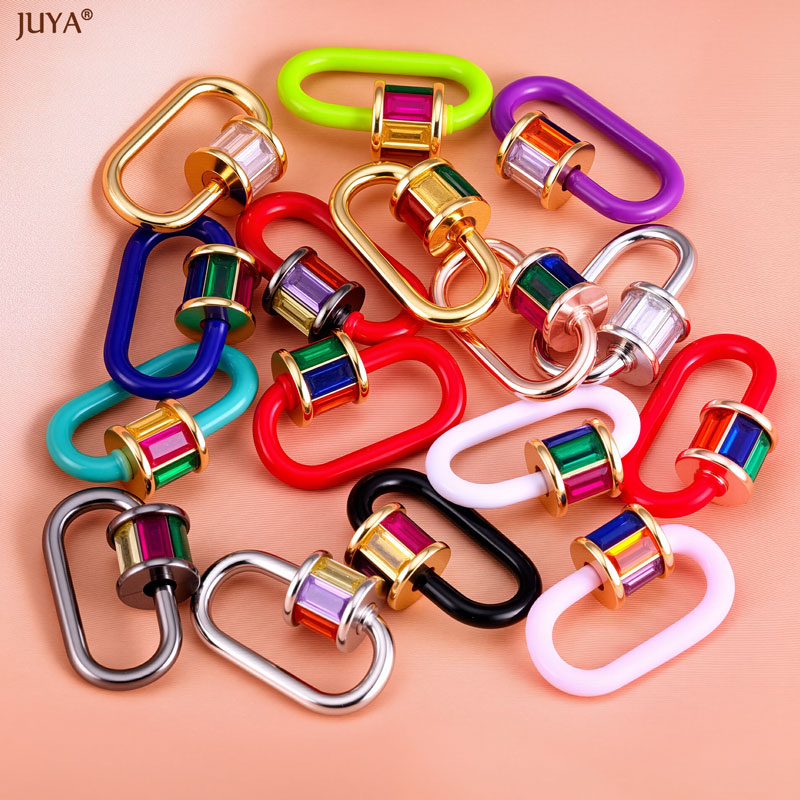 Jewelry Making Hardware - JUYA Rainbow Crystal Enamel Screw Carabiner