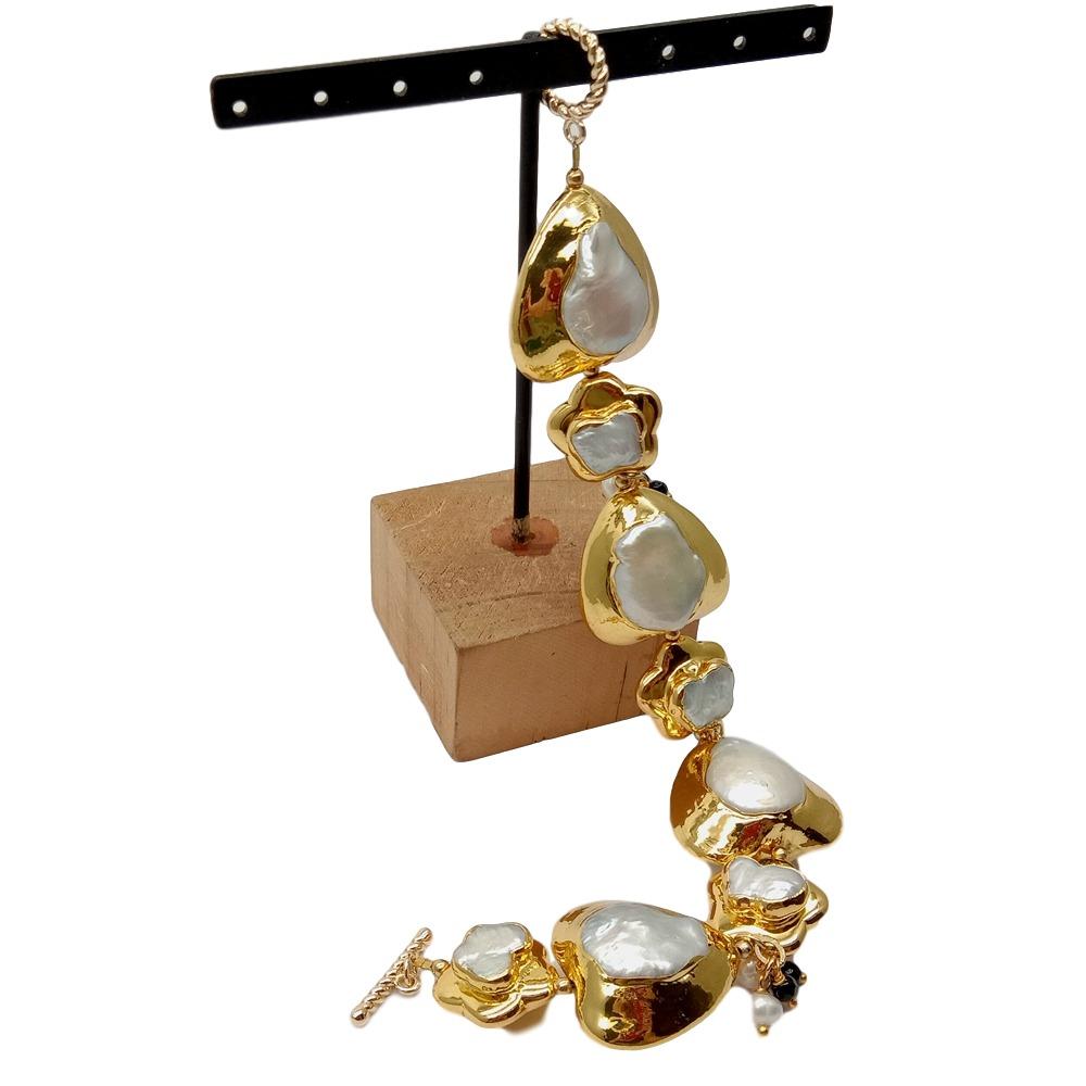 Toggle Clasp Gold - YYGEM natural Heart and Flower Shape