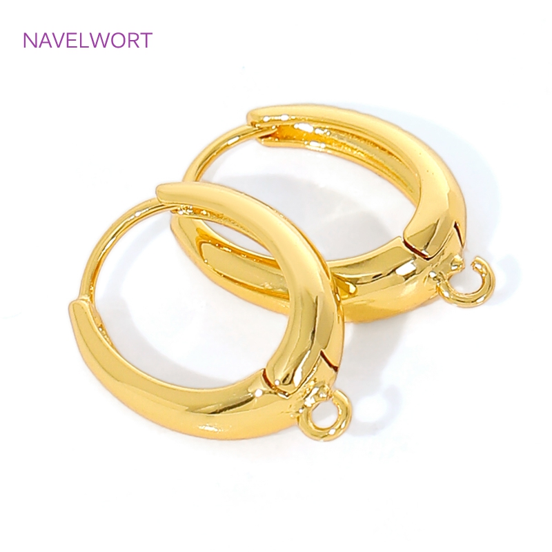 Jewelry Making Earring Supplies - 18K Gold Plated Brass Earwires Fasteners,Oval