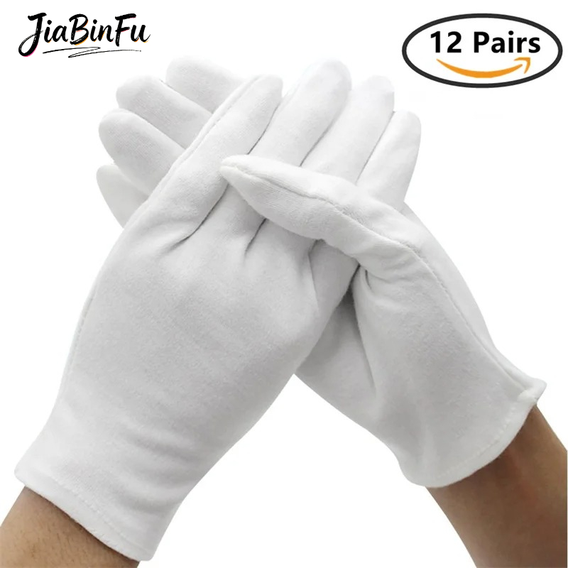 Jewelry Making Gloves - 12/6 Pairs Cotton Work Gloves for