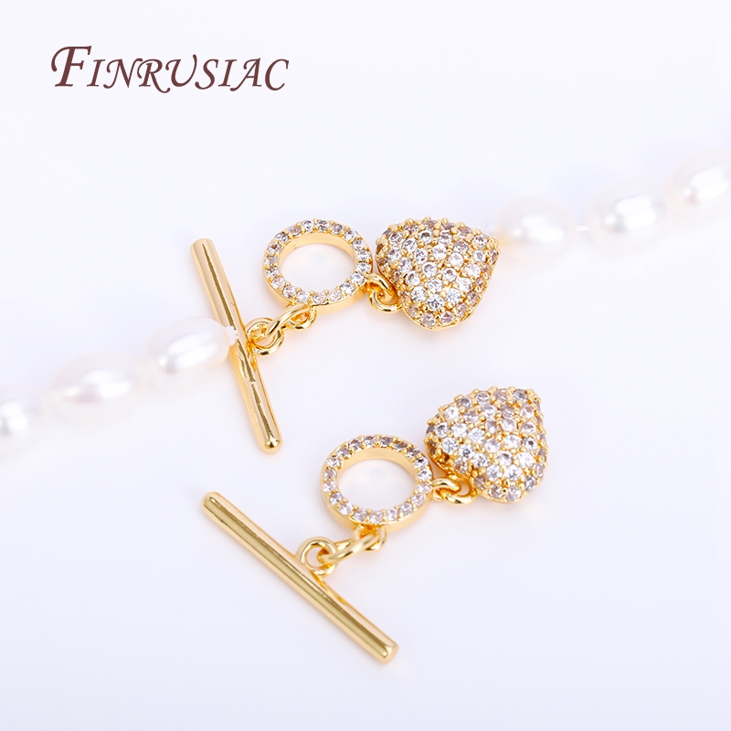 Toggle Clasp Gold - Inlaid Zircon OT Clasp High Quality