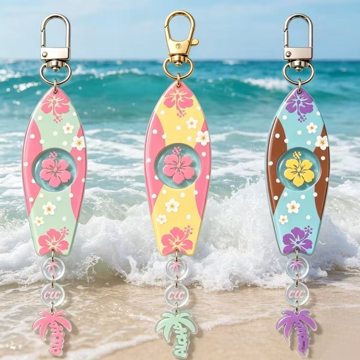 Jewelry Making Kits - INS Hawaiian Surfboard Shaped Acrylic Keychain