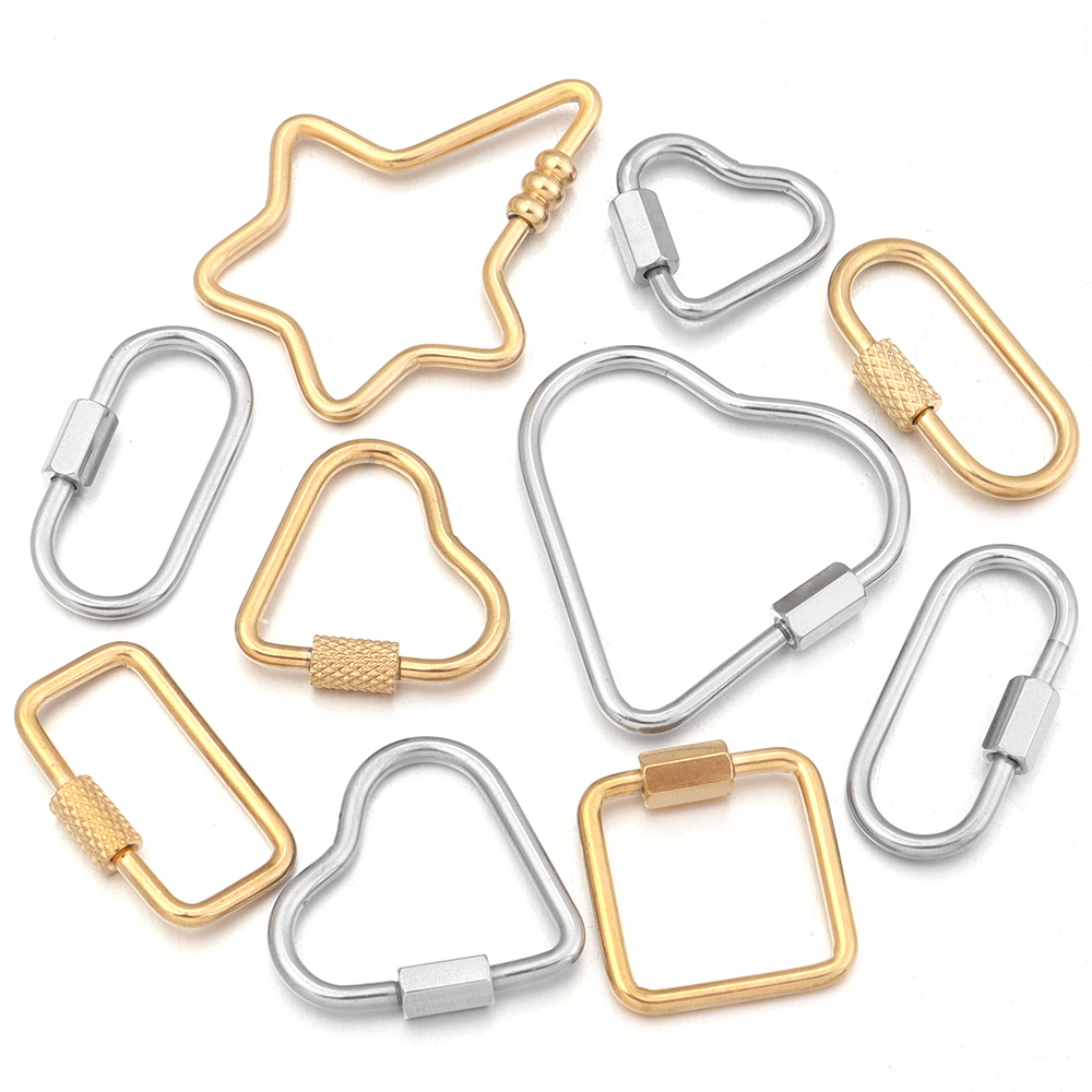 Jewelry Making Ideas - 2pcs Gold Stainless Steel Heart Screw