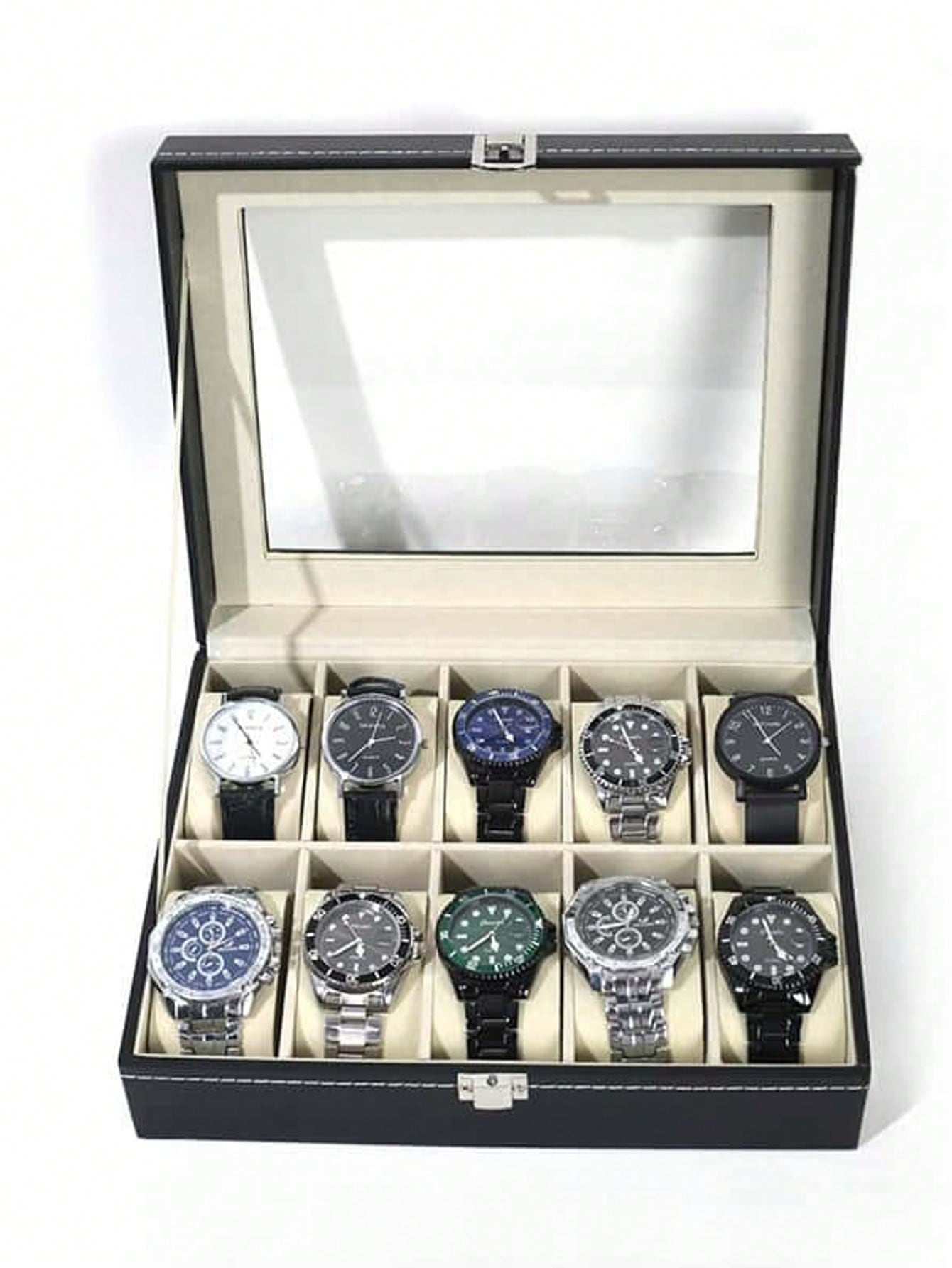 Jewelry Making Box - Leather Watch Box with Lock, Large
