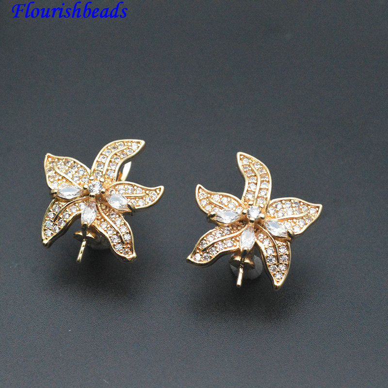 Jewelry Making Kits - 30pc Pin Style CZ Paved Flower