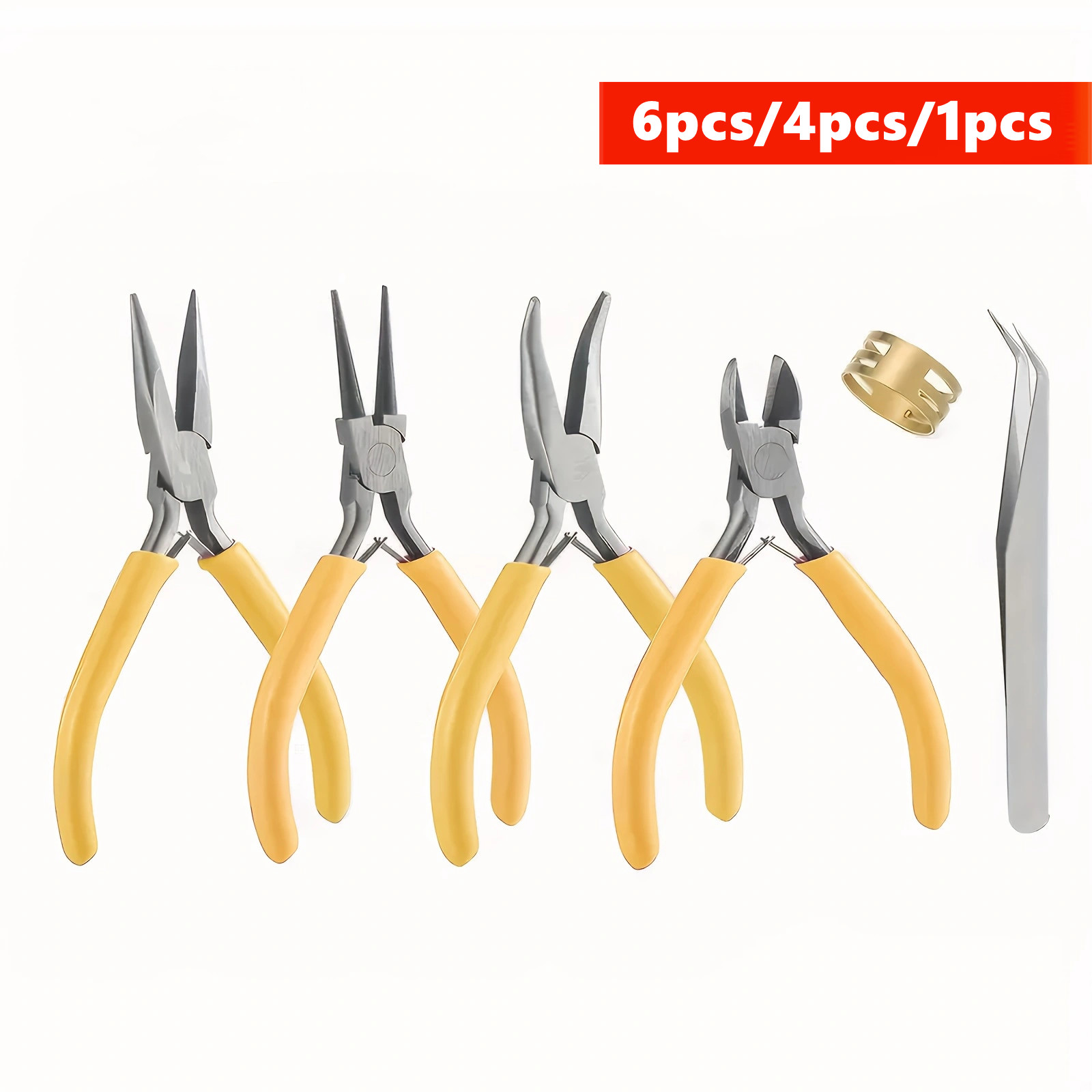 Jewelry Plier Set - 6/4/1pcs Yellow Jewelry Making Pliers Set