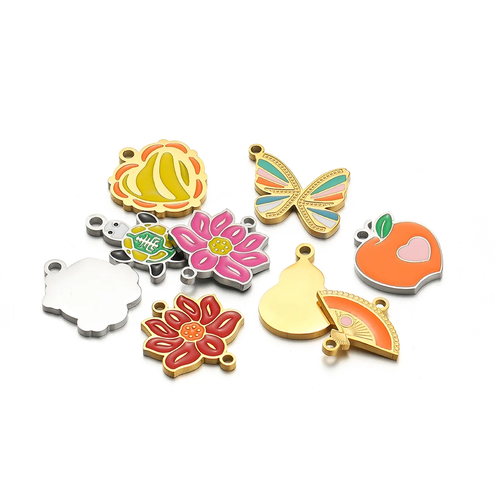Jewelry Making For 5 Year Old - 5pcs Stainless Steel Lotus Butterfly Heart