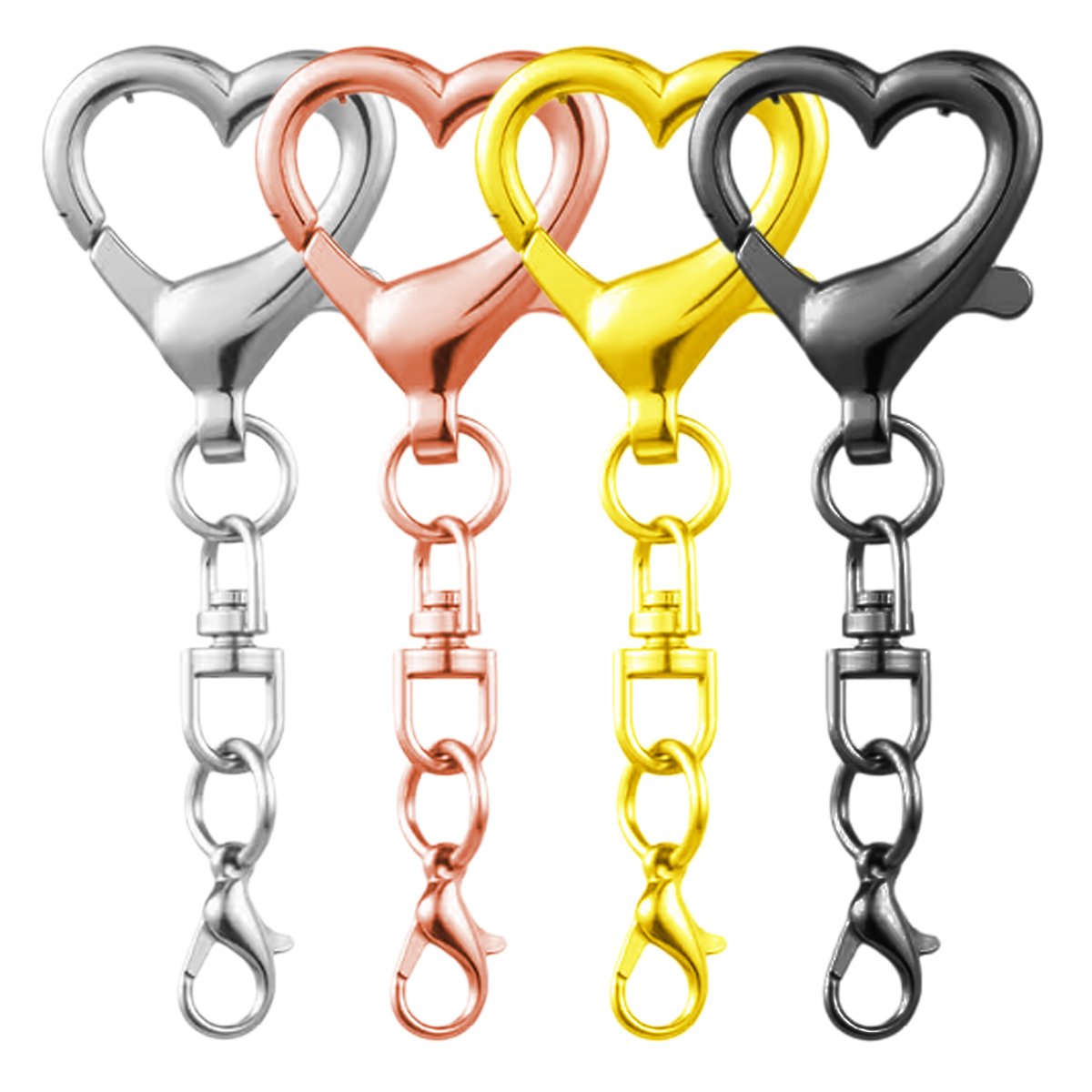 Jewelry Making Hardware - 5/15/30Pcs Heart Shaped Swivel Clasp Spring