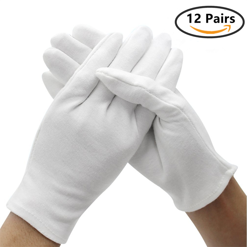 Jewelry Making Gloves - 12Pairs White Cotton Work Gloves for