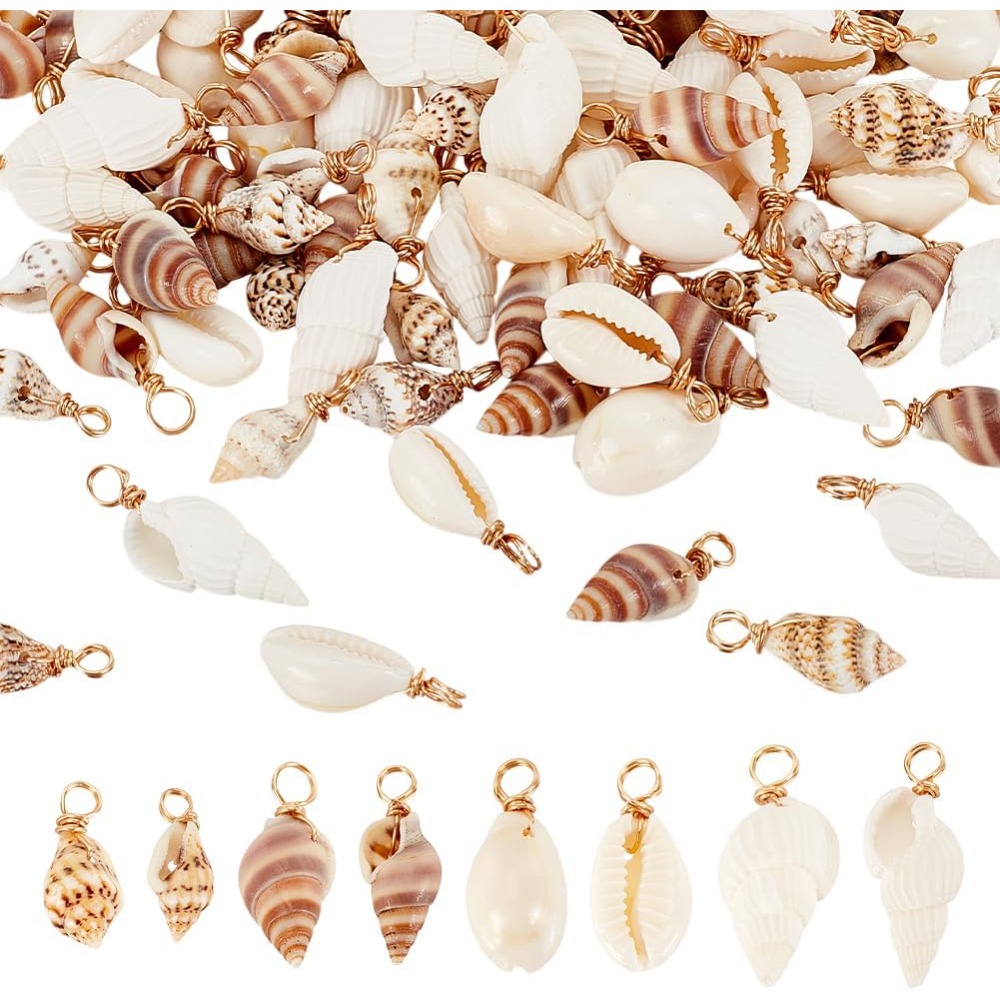 Jewelry Making Kits - 100pcs 4 Styles Natural Shell Charms