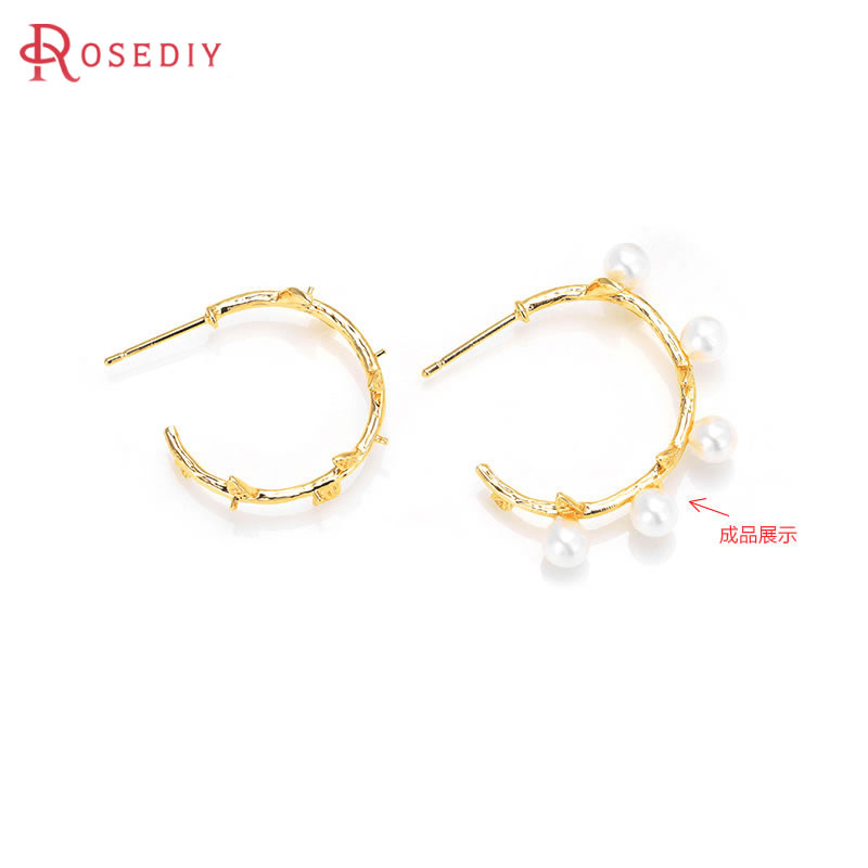 Jewelry Making Earring Supplies - 6PCS 18K Gold Color Brass with