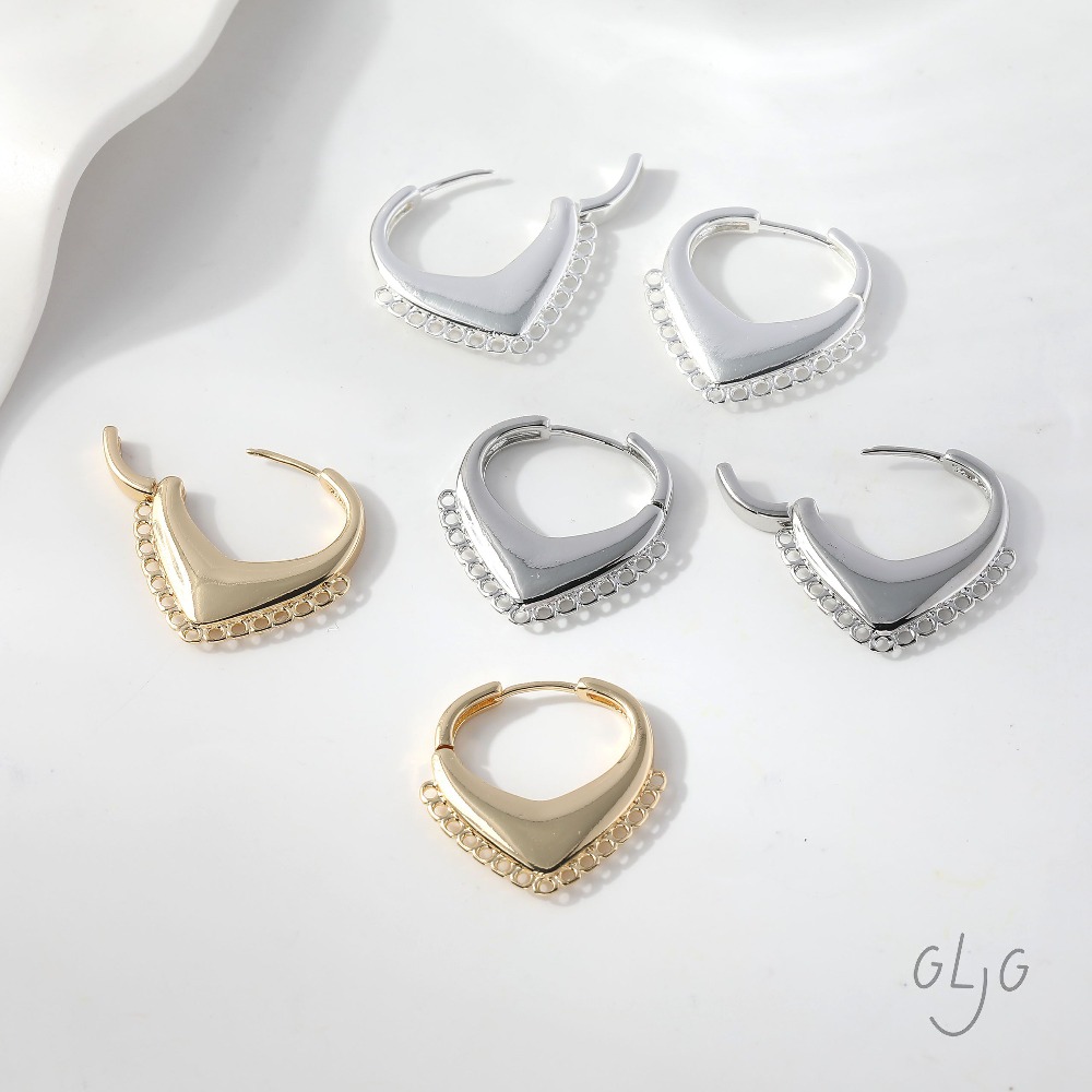 Jewelry Making Earring Supplies - 4PCS Dainty Heart Ear Studs Diy