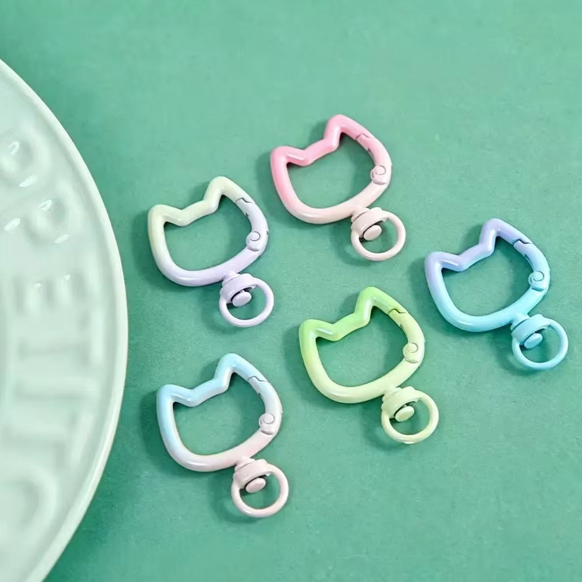 Jewelry Making Ideas - 5-10PCS Gradient Cute Cat Clasp Openable