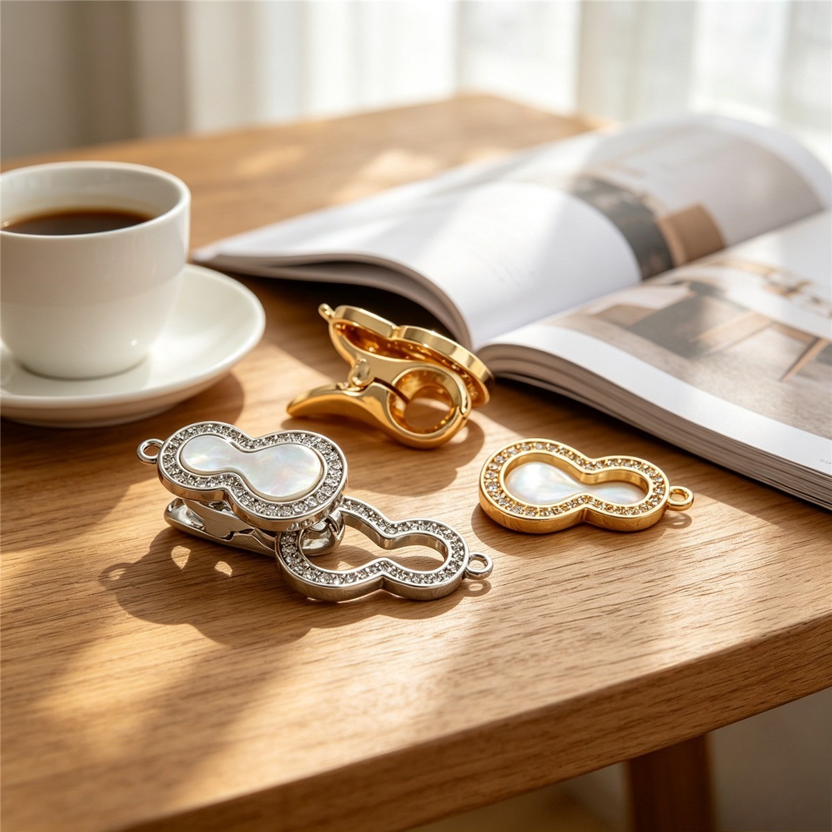 Brass 14K Gold Plated Mother O - Toggle Clasp Gold review and price