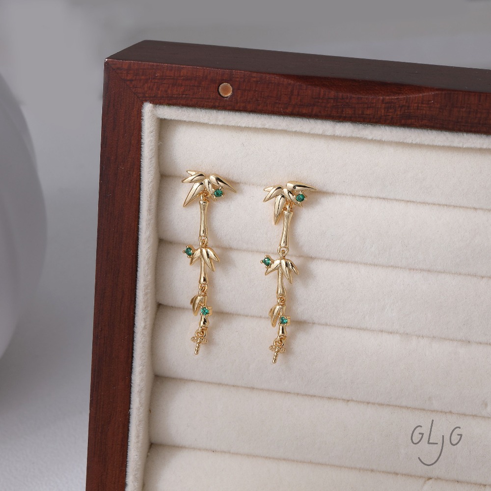 2PCS Bamboo Design Ear Studs B - Jewelry Making Earring Supplies review and price