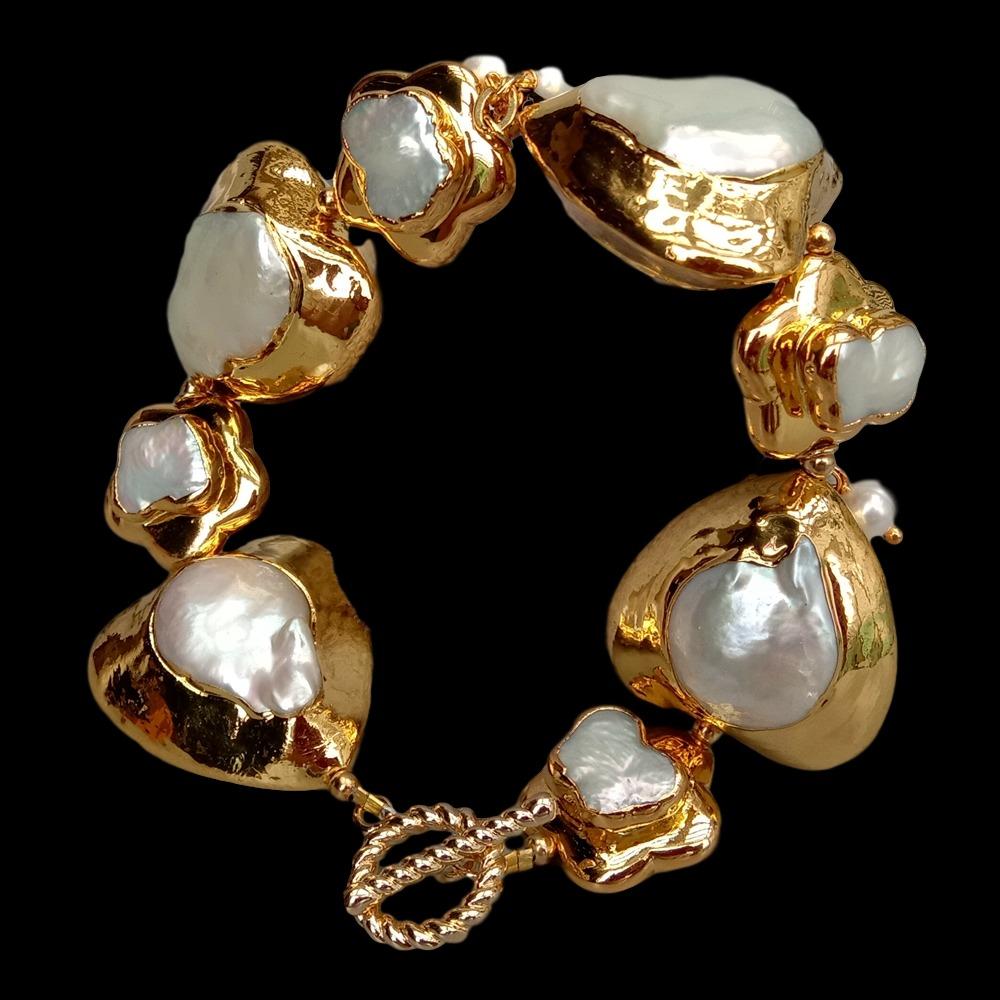 YYGEM natural Heart and Flower - Toggle Clasp Gold review and price