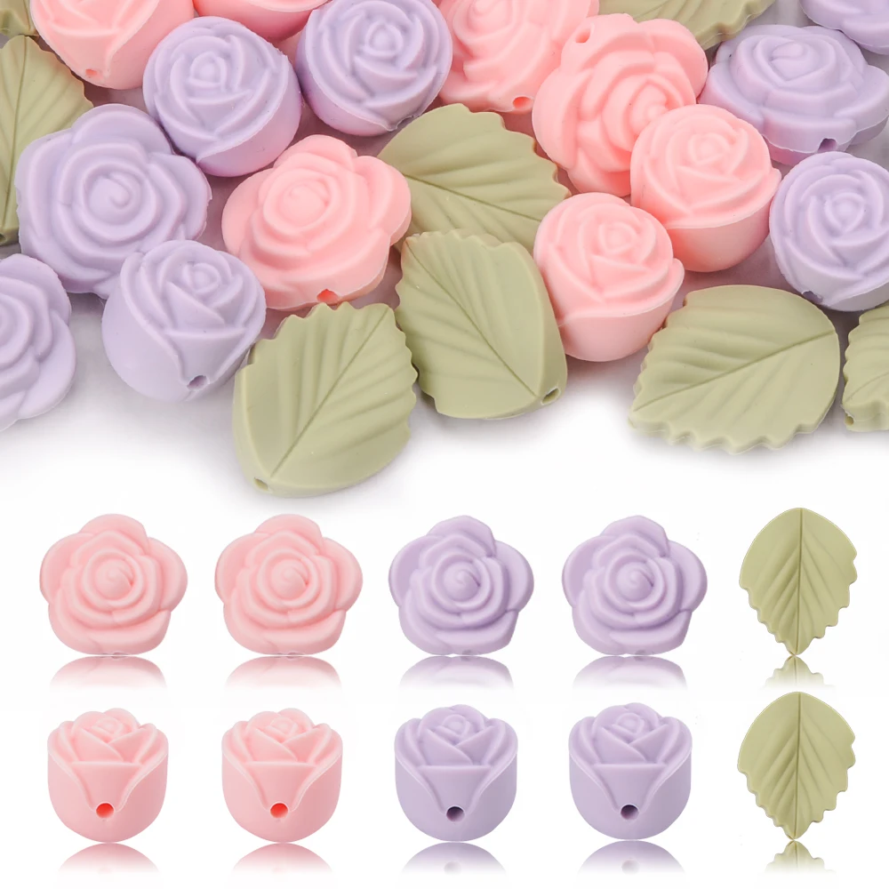 LOFCA 30Pcs Rose Silicone Bead - Jewelry Making 3 Year Old review and price