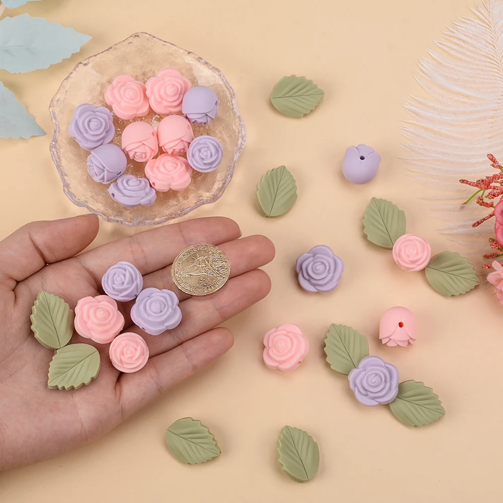 LOFCA 30Pcs Rose Silicone Bead - Jewelry Making 3 Year Old review and price