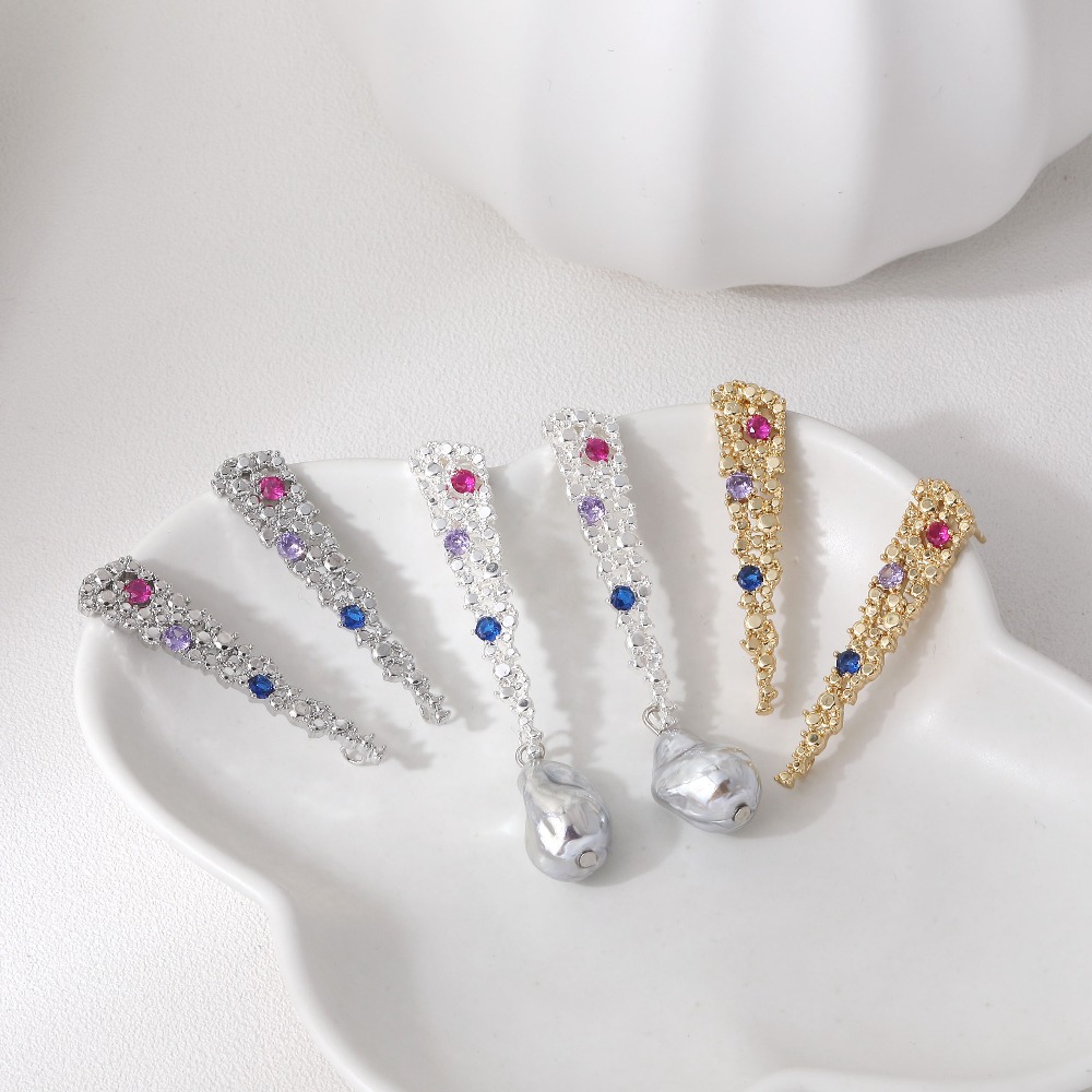 2PCS  CZ Paved Design Ear Stud - Jewelry Making Earring Supplies review and price