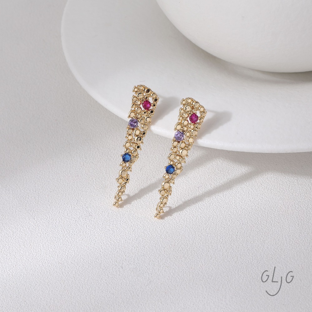 2PCS  CZ Paved Design Ear Stud - Jewelry Making Earring Supplies review and price