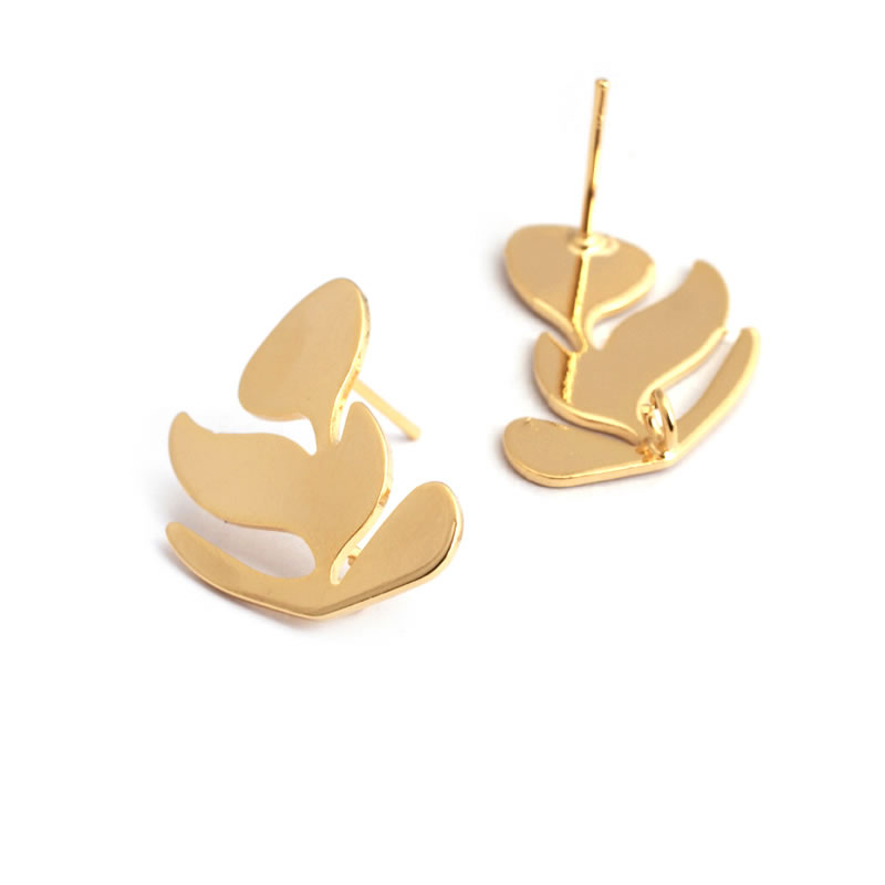 18K Gold Color Brass Lotus Lea - Jewelry Making Earring Supplies review and price