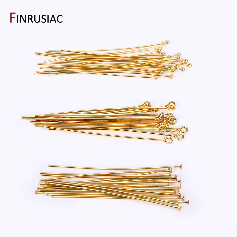 50PCS/lot 18k Gold Plated Bras - Eyepin Ball End review and price