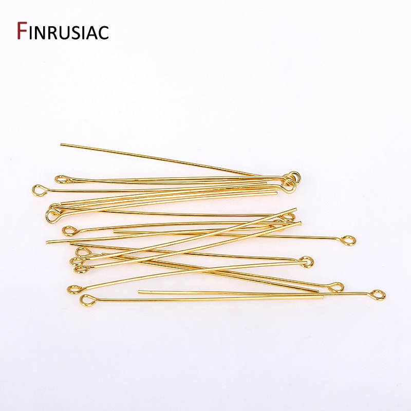 50PCS/lot 18k Gold Plated Bras - Eyepin Ball End review and price