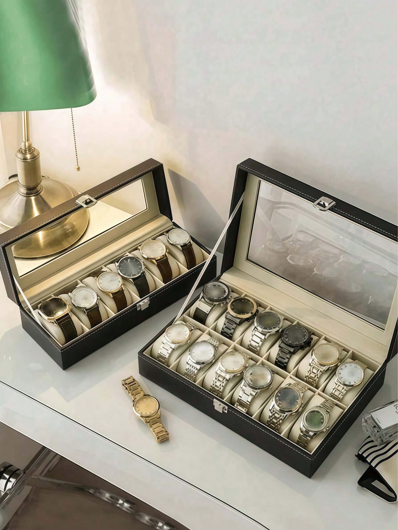 Leather Watch Box with Lock, L - Jewelry Making Box review and price