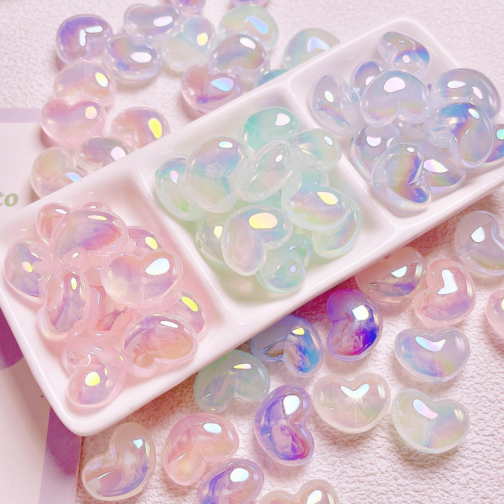10Pcs Heart Transparent Glitte - Jewelry Making Ideas With Beads review and price