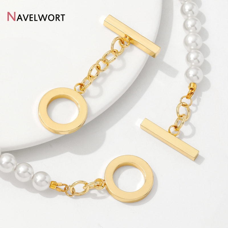18K Gold Plated Brass Metal Ro - Toggle Clasp Gold review and price