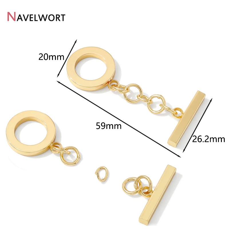 18K Gold Plated Brass Metal Ro - Toggle Clasp Gold review and price