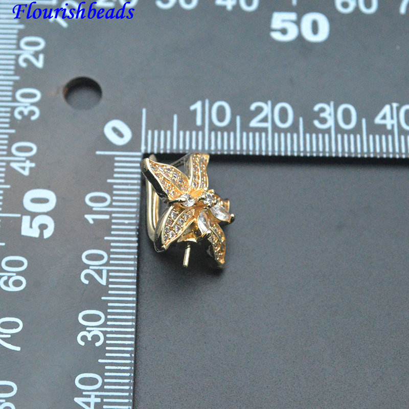 30pc Pin Style CZ Paved Flower - Jewelry Making Kits review and price