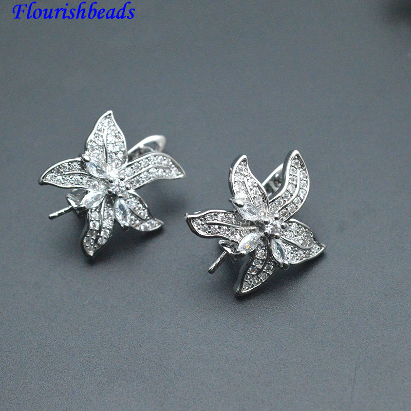 30pc Pin Style CZ Paved Flower - Jewelry Making Kits review and price