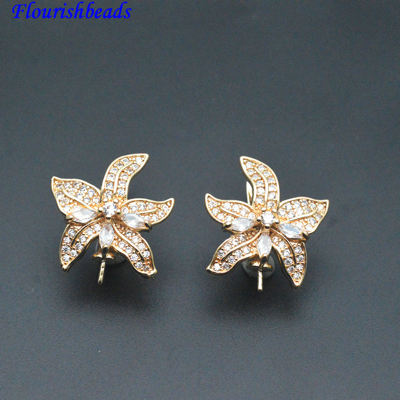 30pc Pin Style CZ Paved Flower - Jewelry Making Kits review and price