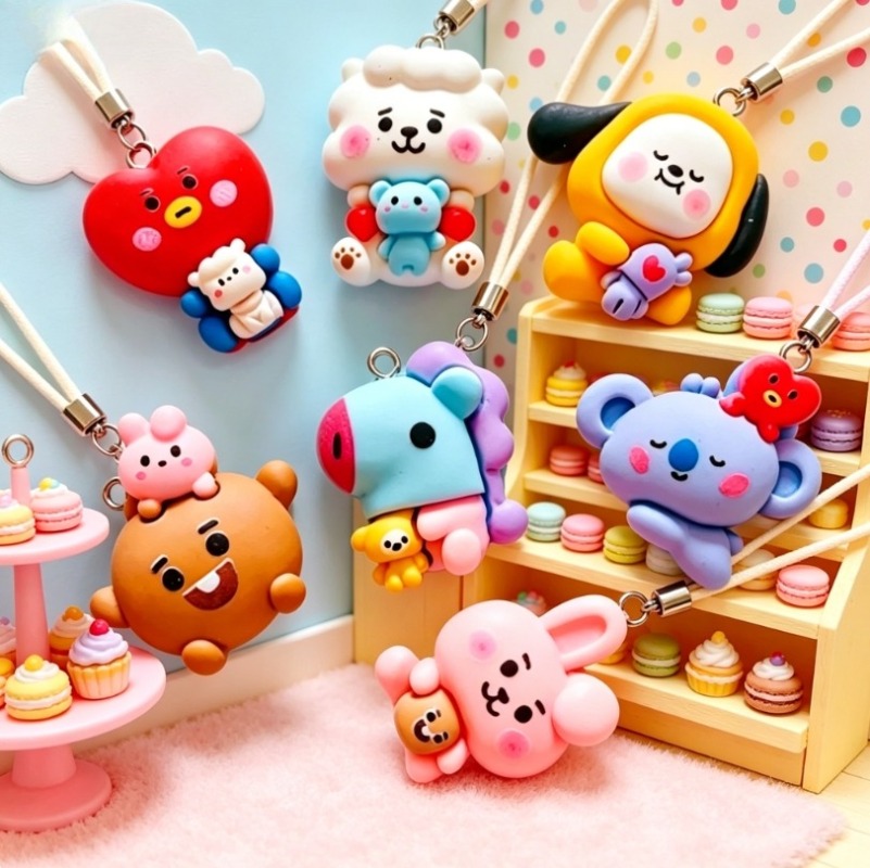7pcs BT21 Resin Cartoon Charm  - Jewelry Making Ideas review and price