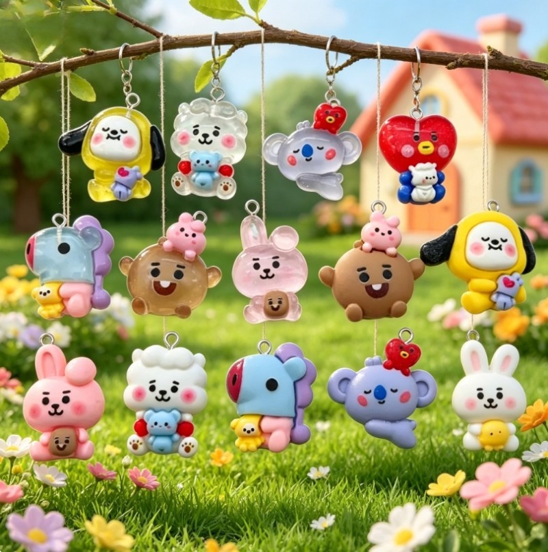 7pcs BT21 Resin Cartoon Charm  - Jewelry Making Ideas review and price