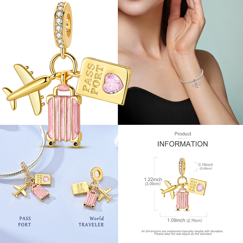 Travel Series Charms 925 Silve - Jewelry Making Paris review and price