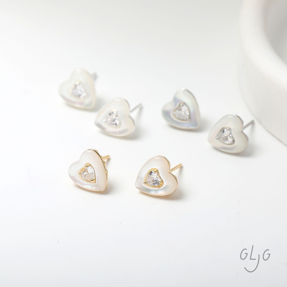 2PCS Dainty Heart Shell Ear St - Jewelry Making Earring Supplies review and price