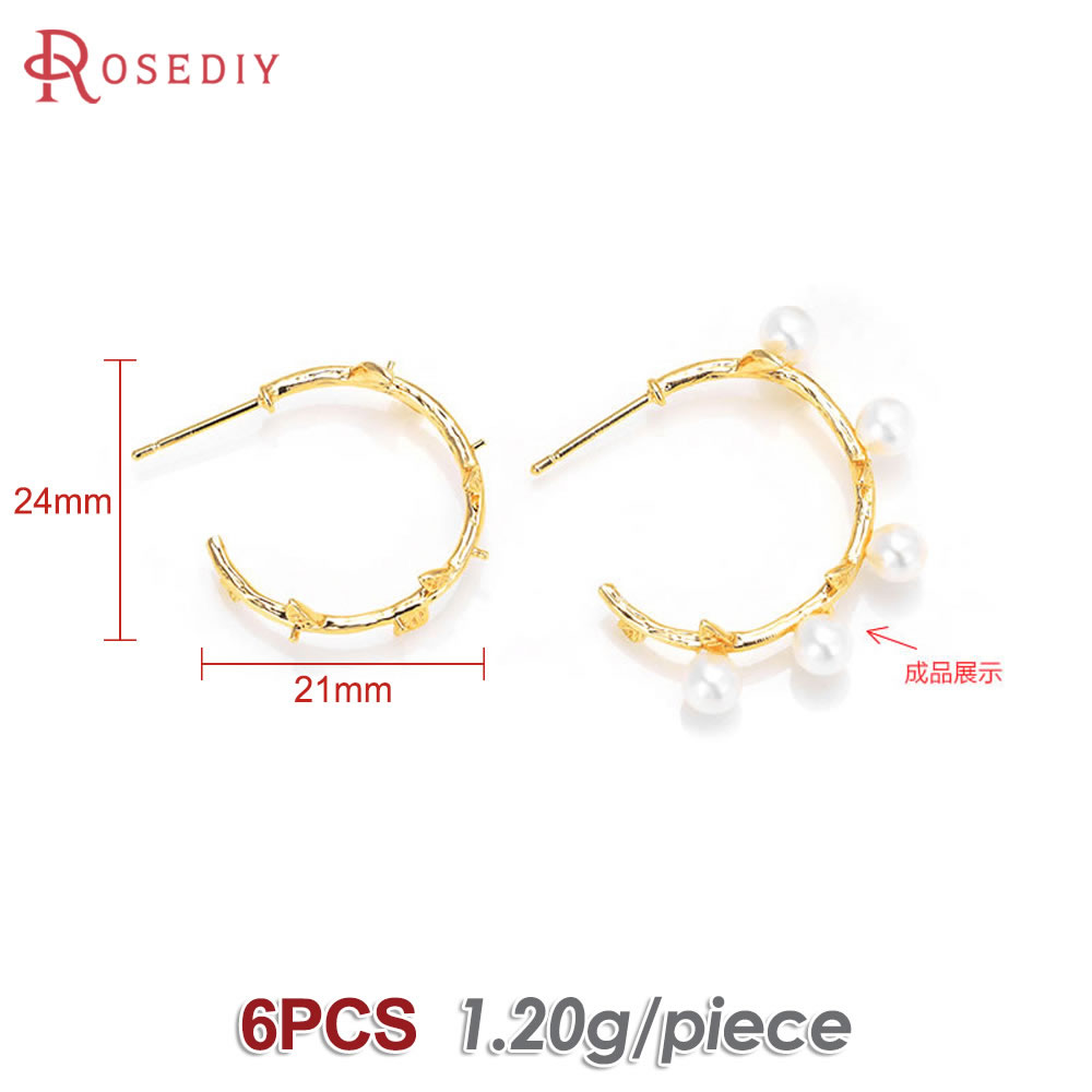 6PCS 18K Gold Color Brass with - Jewelry Making Earring Supplies review and price