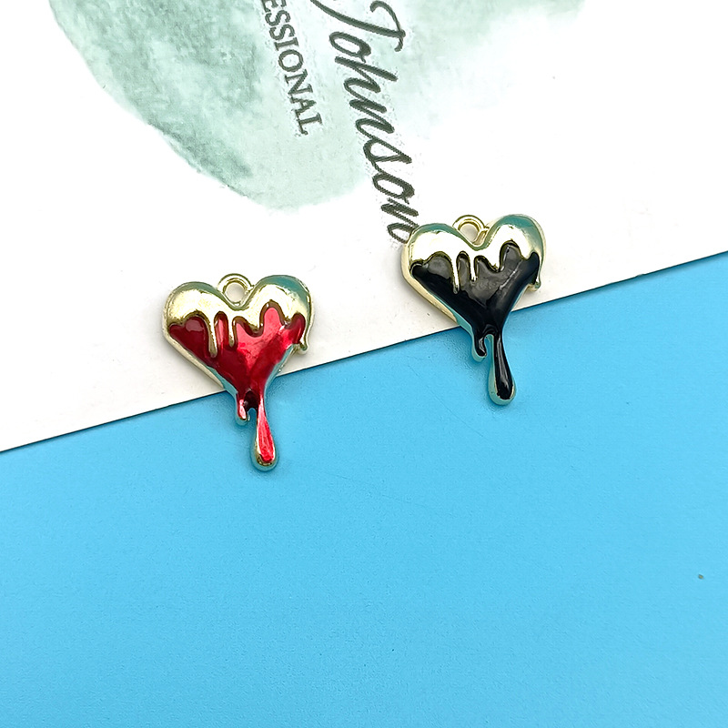10pcs Melt Heart Charms Black  - Jewelry Making For 5 Year Old review and price