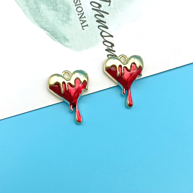 10pcs Melt Heart Charms Black  - Jewelry Making For 5 Year Old review and price