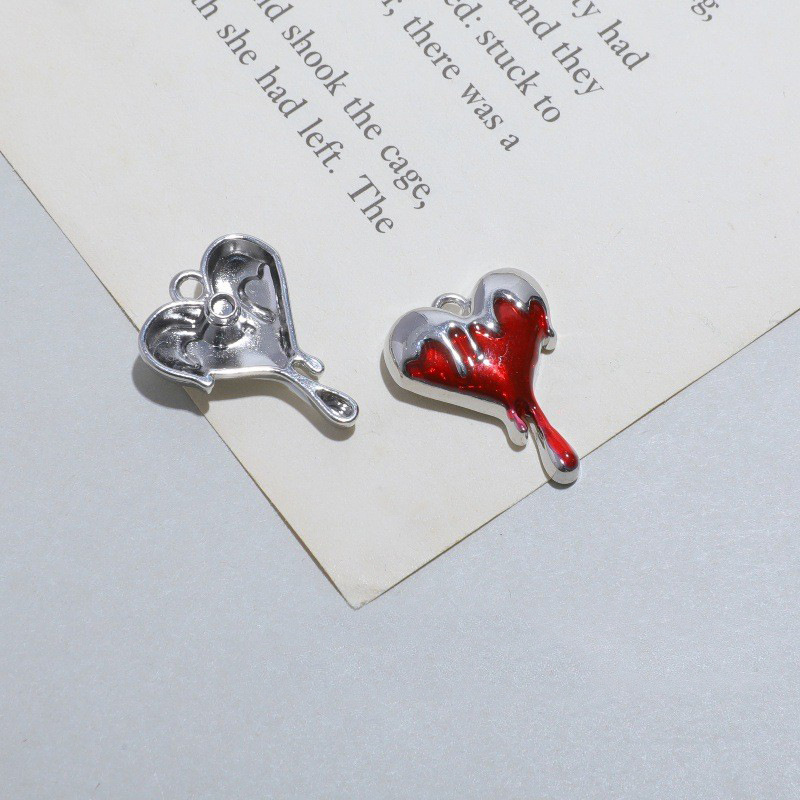 10pcs Melt Heart Charms Black  - Jewelry Making For 5 Year Old review and price