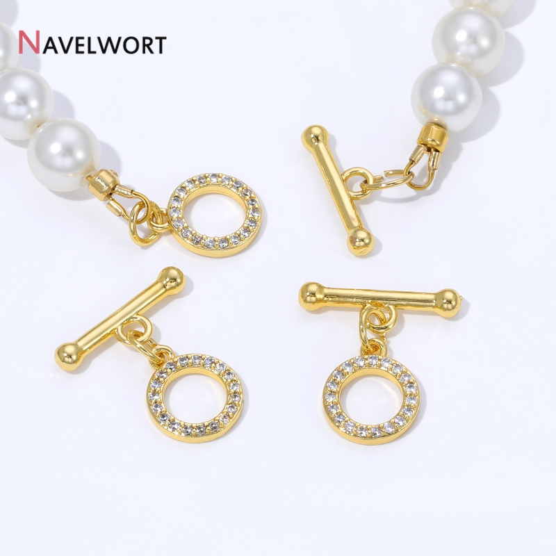 18K Gold Plated Brass Inlaid Z - Toggle Clasp Gold review and price