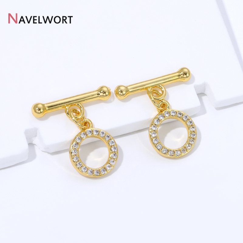 18K Gold Plated Brass Inlaid Z - Toggle Clasp Gold review and price