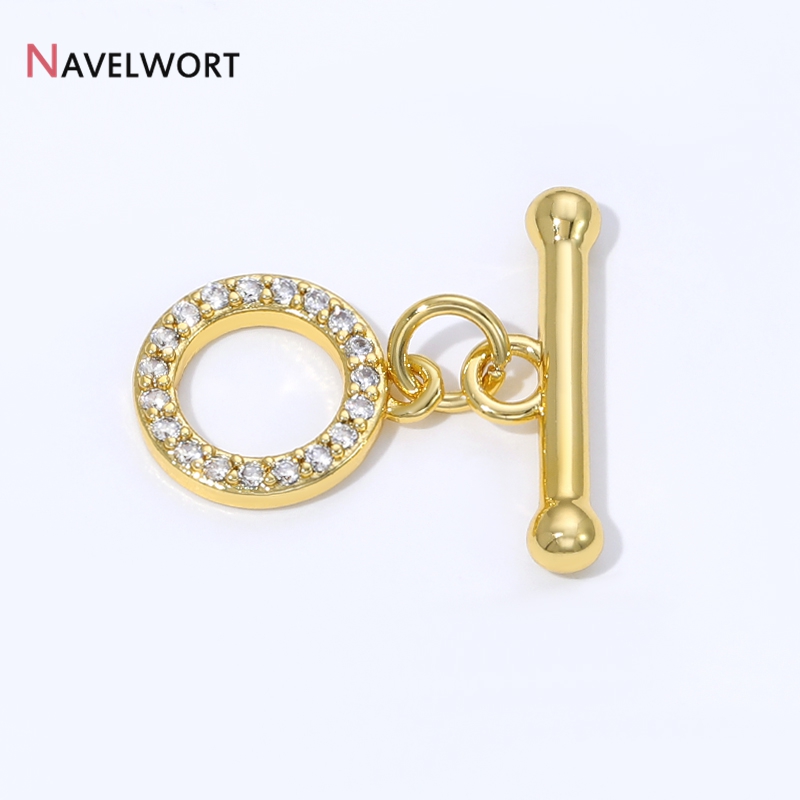 18K Gold Plated Brass Inlaid Z - Toggle Clasp Gold review and price