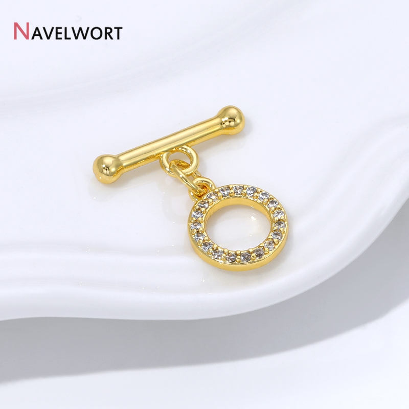 18K Gold Plated Brass Inlaid Z - Toggle Clasp Gold review and price