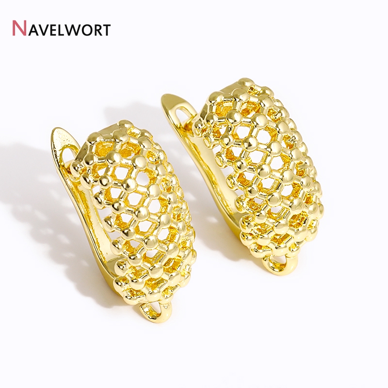 18K Gold Plated Brass  Hollow  - Jewelry Making Earring Supplies review and price